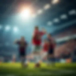 Exciting football match atmosphere