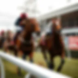 A horse racing scene depicting the thrill of the race