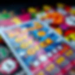 A close-up view of a scratch-off lottery ticket with vibrant colors and graphics.