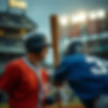 Intense Moment from Today's Baseball Game Baseball game highlight showcasing an intense moment